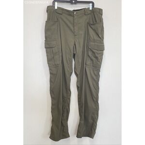 Duluth Trading Co. Nylon Cargo Stretch Waist Army Green Pants - Size XL x 34